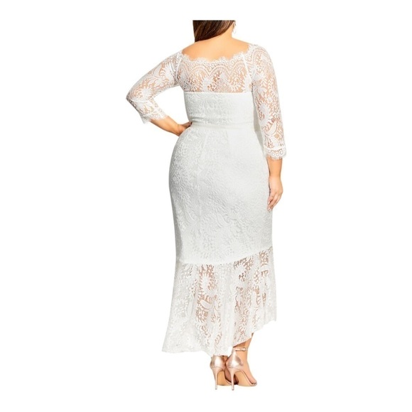 City CHIC Trendy Plus Size Estella Midi Dress in white - Picture 2 of 13